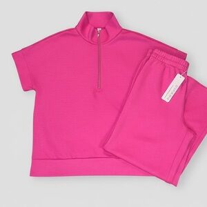 Vibrant Pink Boot Cut Pants & Top Set